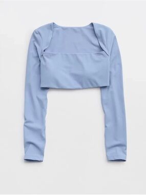 NWT aerie Ribbed Longsleeve Bra top light blue